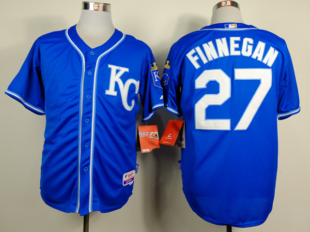 Men Kansas City Royals #27 Finnegan Blue MLB Jerseys